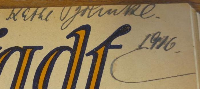 - (Böhnke, Käthe), Von Hand: Autogramm, Name, Datum; 'K[ä]the B[ö]hnke. 1916.'. 