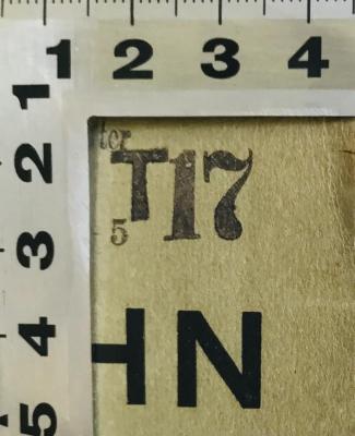 - (Verband der Nahrungsmittel- und Getränkearbeiter Ortsgruppe Berlin'), Stempel: Nummer; 'T 17'. 