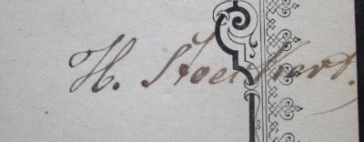 - (Stoeckert, Hermann ), Von Hand: Autogramm, Name; 'H. Stoeckert.'. 