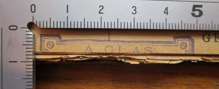 - (Musikalienhandlung A. Glas), Stempel: Name, Buchhändler; 'A. Glas
[...]'.  (Prototyp)