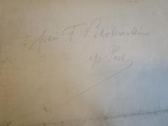 - (Bartenstein, F.), Von Hand: Widmung, Name; 'Frau F. Bartenstein : i/d Post[?]'. 