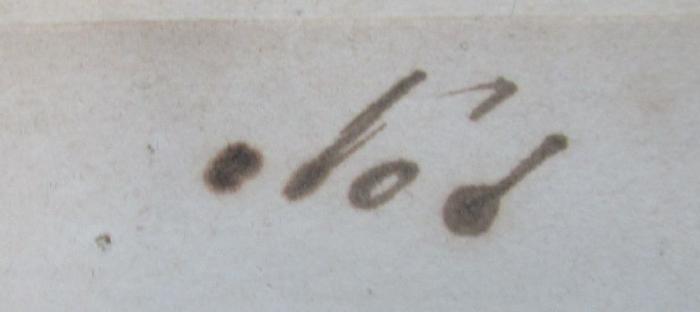 - (unbekannt), Von Hand: Zeichen, Nummer; 'No. 1'. 