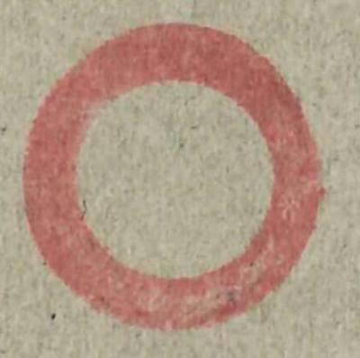 Zensurexemplar/Stempel: roter Ring/Sekretierungszeichen