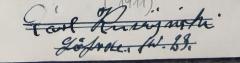 - (Rusijnski[?], Carl), Von Hand: Name, Ortsangabe; 'Carl Rusijnski[?] / Göhrde, SW[?] 23'. 