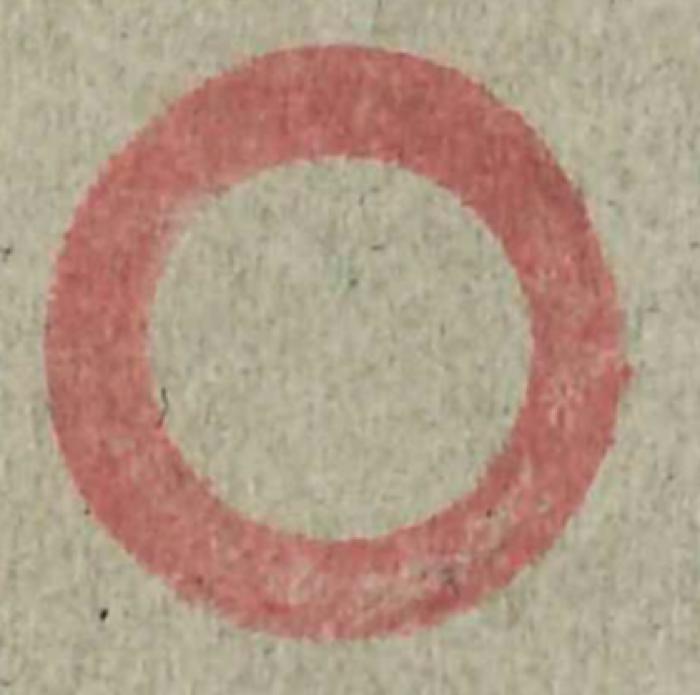 Zensurexemplar/Stempel: roter Ring/Sekretierungszeichen