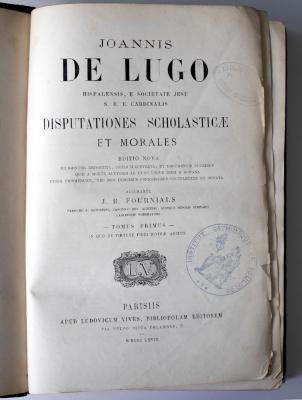 BN 2961 D612-1 (bis 8) : Disputationes scholasticæ et morales (1868)