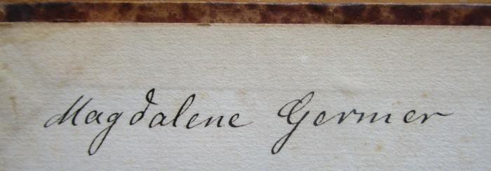 - (Magdalene Germer), Von Hand: Autogramm; 'Magdalene Germer'. 