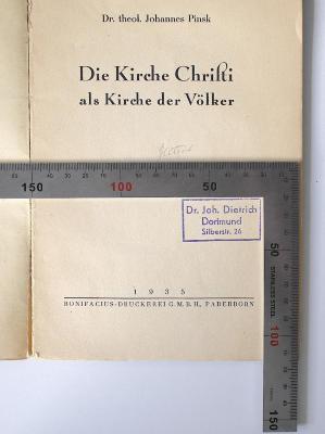 Dr. Joh. Dietrich, Dortmund Silberstr. 26
