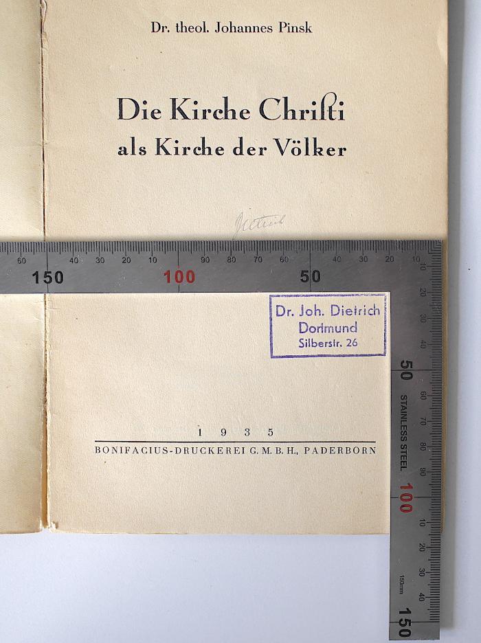 Dr. Joh. Dietrich, Dortmund Silberstr. 26