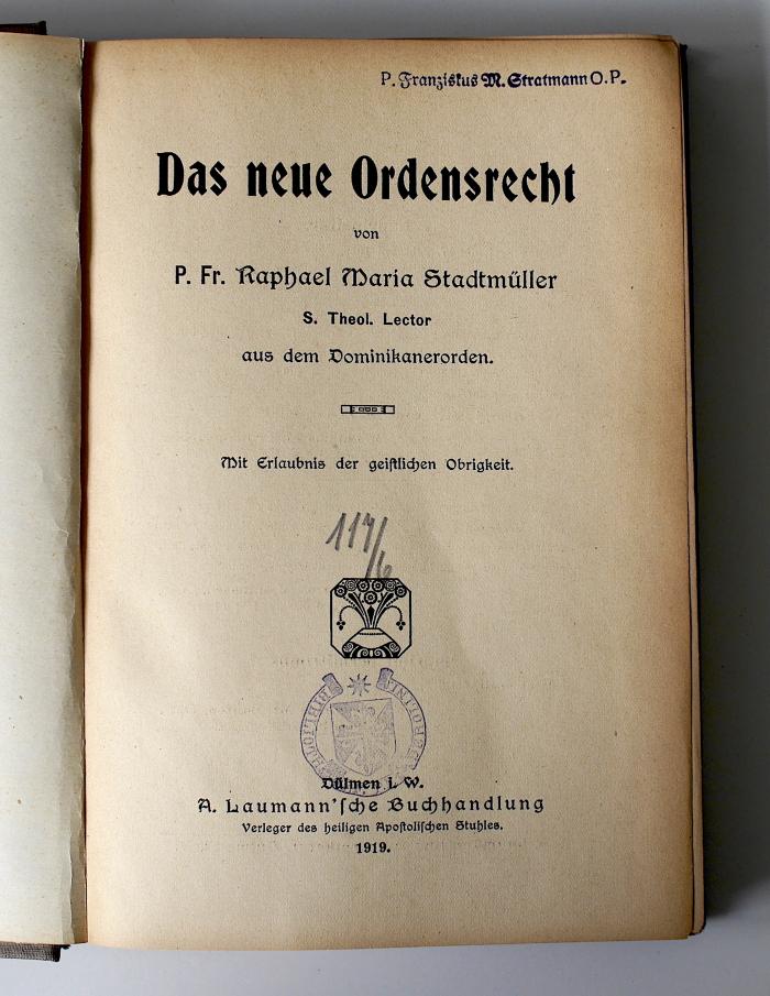 BR 4620 S777 : Das neue Ordensrecht (1919)