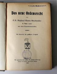 BR 4620 S777 : Das neue Ordensrecht (1919)