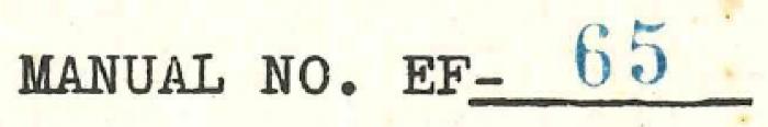 -, Stempel: Nummer; 'MANUAL NO. EF-65
'