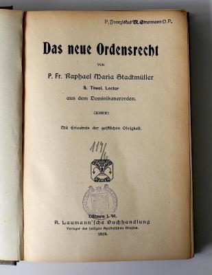 BR 4620 S777 : Das neue Ordensrecht (1919)