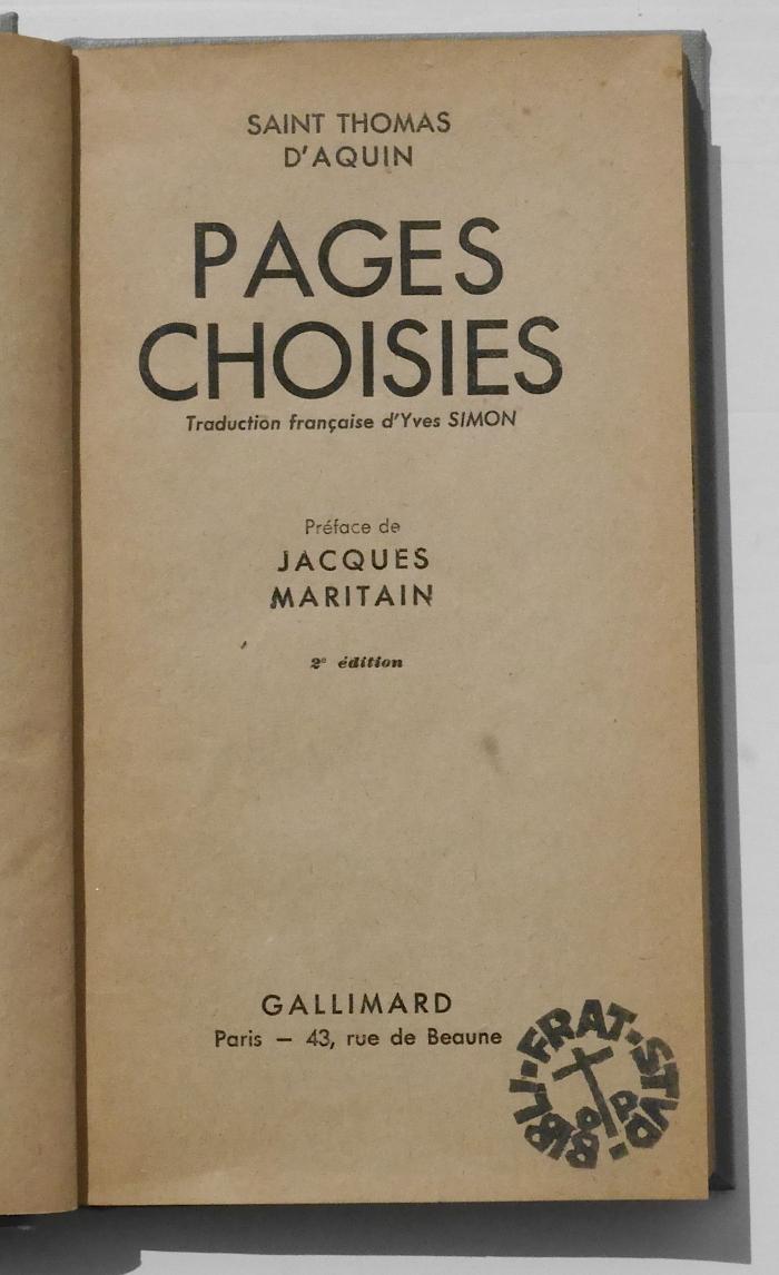 BN 2545 P134(2) : Pages Choisies (1939)