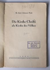 BO 5920 P658 : Die Kirche Christi als Kirche der Völker (1935)