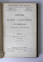 BR 1400 V523-2(2) : Epitome iuris canonici. 2. Liber 3. Codicis iuris canonici (1925)