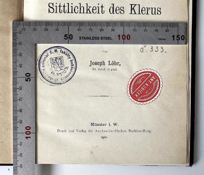 Historický Seminar C.M. fakulty bohosloveckó Olomouci.