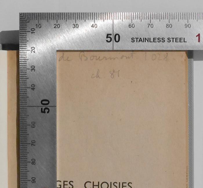 BN 2545 P134(2) : Pages Choisies (1939);-, Von Hand: Ortsangabe; 'de Bourmont. 1028 ch. 81'