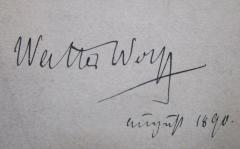 - (Wolff, Dr. Walter ), Von Hand: Autogramm, Datum; 'Walter Wolff
August 1890'. 