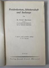 BT 2070 A395(4) : Freidenkertum, Arbeiterschaft und Seelsorge (1930)