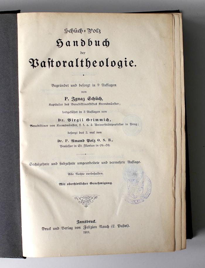 BT 1350 S385(17) : Handbuch der Pastoraltheologie (1914)