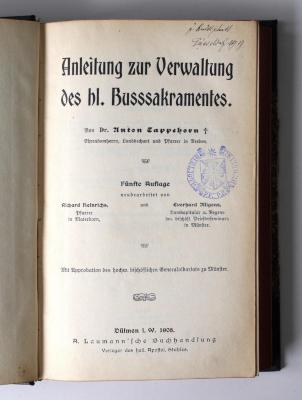 BT 2040 T175(5) : Anleitung zur Verwaltung des hl. Busssakramentes (1908)