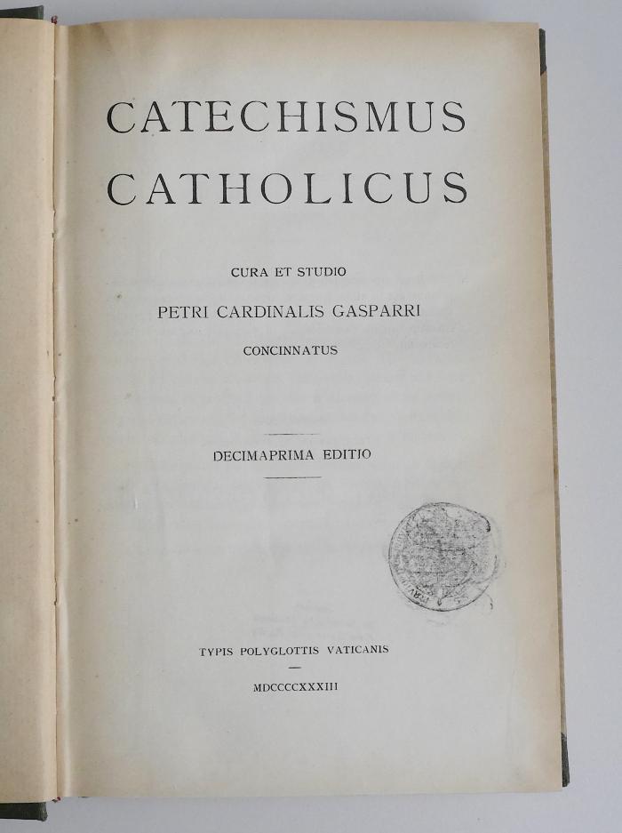 BU 4200 G249(11) : Catechismus catholicus (1933)