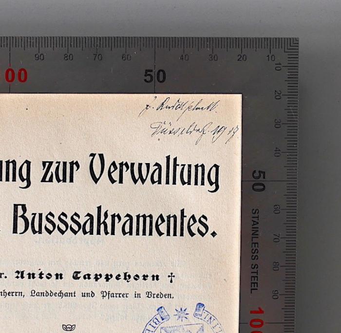 F. [?] Rudolf Sebaldt, Düsseldorf. 1917.
