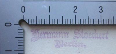 - (Stoeckert, Hermann ), Stempel: Name, Ortsangabe; 'Hermann Stoeckert 
Berlin'.  (Prototyp)