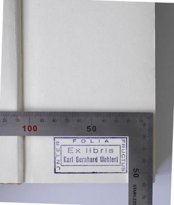 BN 2543 S955D.1935-3,1; 3,2; 4 : Die Summe wider die Heiden in vier Büchern. 3,1. 3,2. 4 (1937);- (Wohlert, Karl Bernhard ), Stempel: Exlibris; 'Inter Folia Fructus Ex Libris Karl Bernhard Wohlert'. 