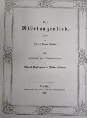 III 5956 x 2.Ex.: Das Nibelungenlied (1840)