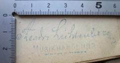 - (Theodor Lichtenberg (Firma)), Stempel: Name, Buchhändler; 'Theodor Lichtenberg
Musikhandlung'.  (Prototyp)