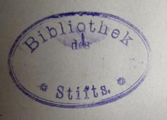 - (Domkandidatenstift (Berlin)), Stempel: Berufsangabe/Titel/Branche; 'Bibliothek des [...] Stifts'.  (Prototyp)