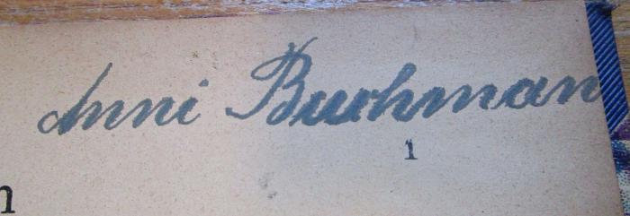 -, Von Hand: Name, Autogramm; 'Anni B???man'