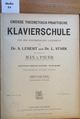  Grosse theoretisch-praktische Klavierschule für den systematischen Unterricht; Cotta'sche Original-Ausgabe.  (o.J.)