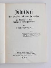 BO 5750 S855 : Jesuiten. Was sie sind und was sie wollen. Ein Geleitwort zu ihrer Rückkehr in die deutsche Heimat (1918)