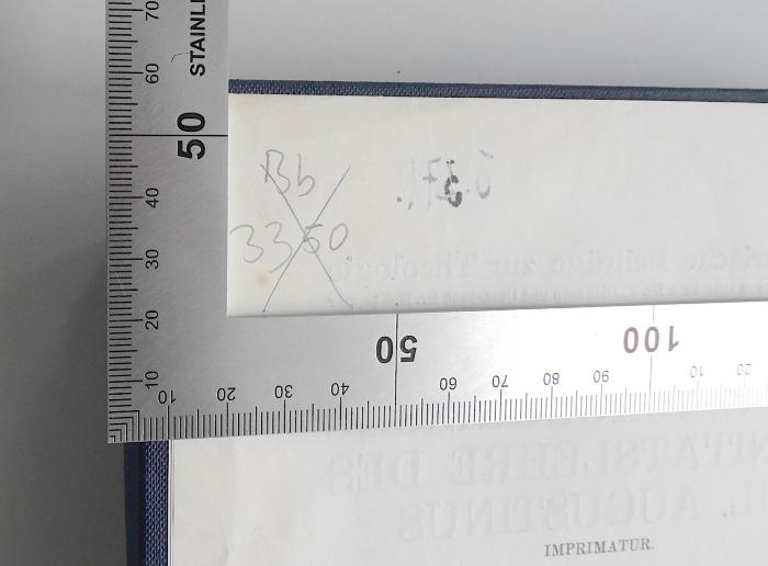 FX 350605 S347 : Die Psychologische Trinitätslehre des Hl. Augustinus (1927);-, Von Hand: Signatur; 'Bb 3350'