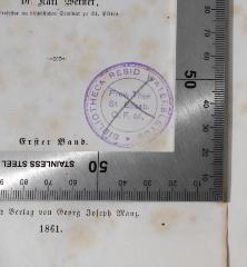 - (Bibliotheca Resid. Watersleyde), Stempel: Name, Ortsangabe; 'Bibliotheca Resid. Watersleyde Prov. Thur. St. Elisab. O. F. M.'.  (Prototyp)