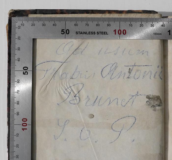 GB M 818 / 819 : Somme de la foi catholique contre les gentils. 1+2 (1854);-, Von Hand: Name; 'Ad usum Fratris Antonii Brunet S. O. P.'