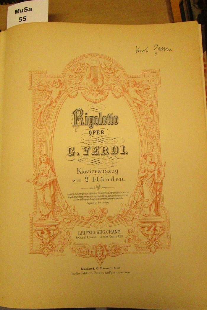  Rigoletto Oper von G. Verdi : Klavierauszug zu 2 Händen. (o.J.)