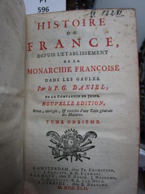  Histoire de France, depuis l'établissement de la monarchie françoise dans les Gaules (1742)