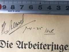 - (Albers, H.), Von Hand: Name; 'H. Albers 7-4-25 Ilse (?)'. 