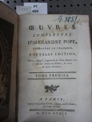  Œuvres complettes d'Alexandre Pope, traduites en François (1774)