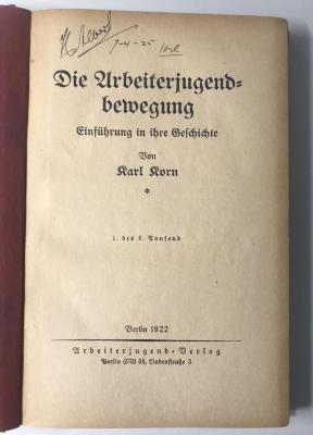 nicht im Bestand der UB : Die Arbeiterjugendbewegung
Einführung in ihre Geschichte (1922)