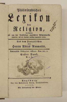 Rara M 149 : Philosophisches Lexikon der Religion. 1. A - L (1777)