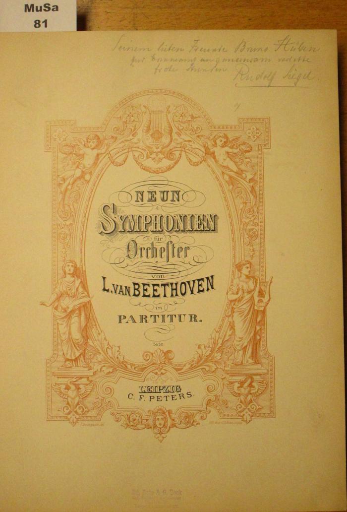  Neun Symphonien für Orchester von L. van Beethoven in Partitur ((o.J.))