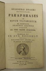 Rara M 129 : Desiderii Erasmi Roterodami Paraphrases In Novum Testamentum. 3. (1780)
