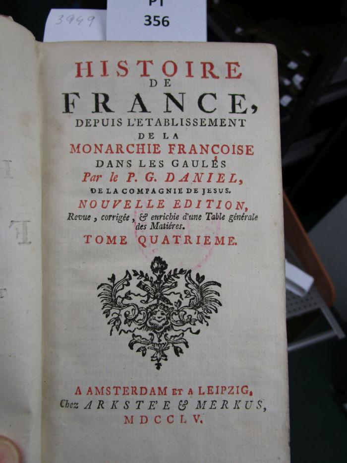  Histoire de France, depuis l'établissement de la monarchie françoise dans les Gaules (1755)