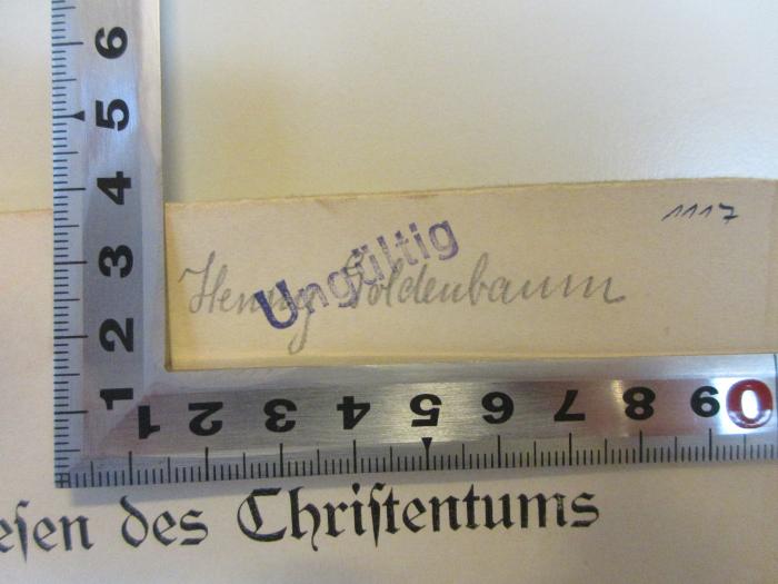 - (Goldenbaum, Henny), Von Hand: Name; 'Henny Goldenbaum'. 
