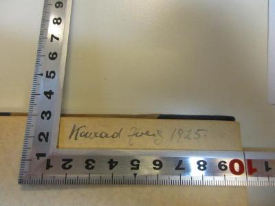 - (Zweig, Konrad), Von Hand: Name, Nummer; 'Konrad Zweig 1925'. 